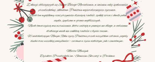 Życzenia z okazji Świąt Bożego Narodzenia